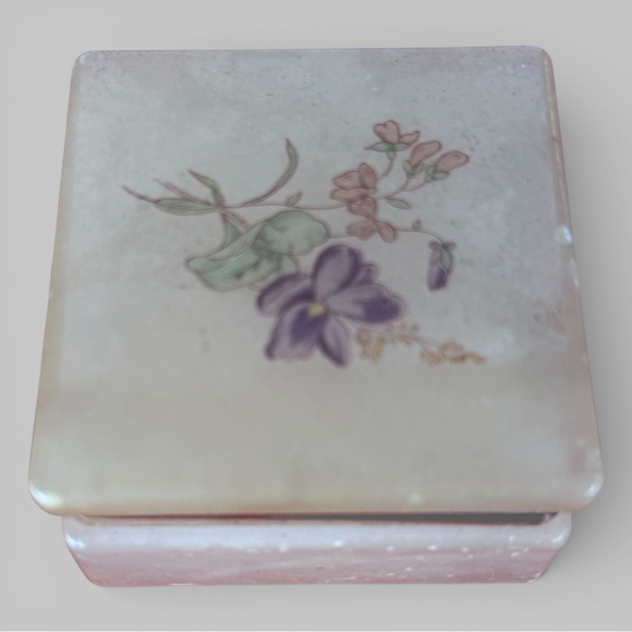 Other - Vintage Italian Alabaster Floral Trinket Box